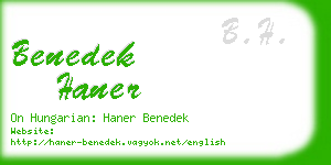benedek haner business card